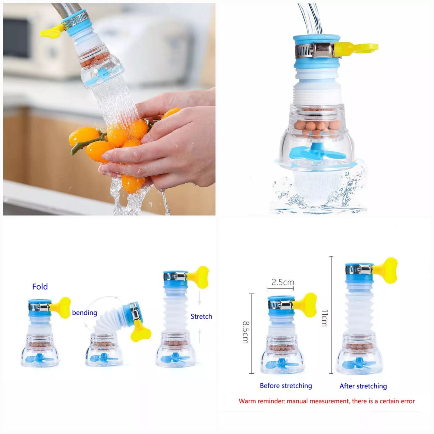 Portable Mini Fan Faucet Clip for Kitchen & Bathroom - Easy Install & Cooling