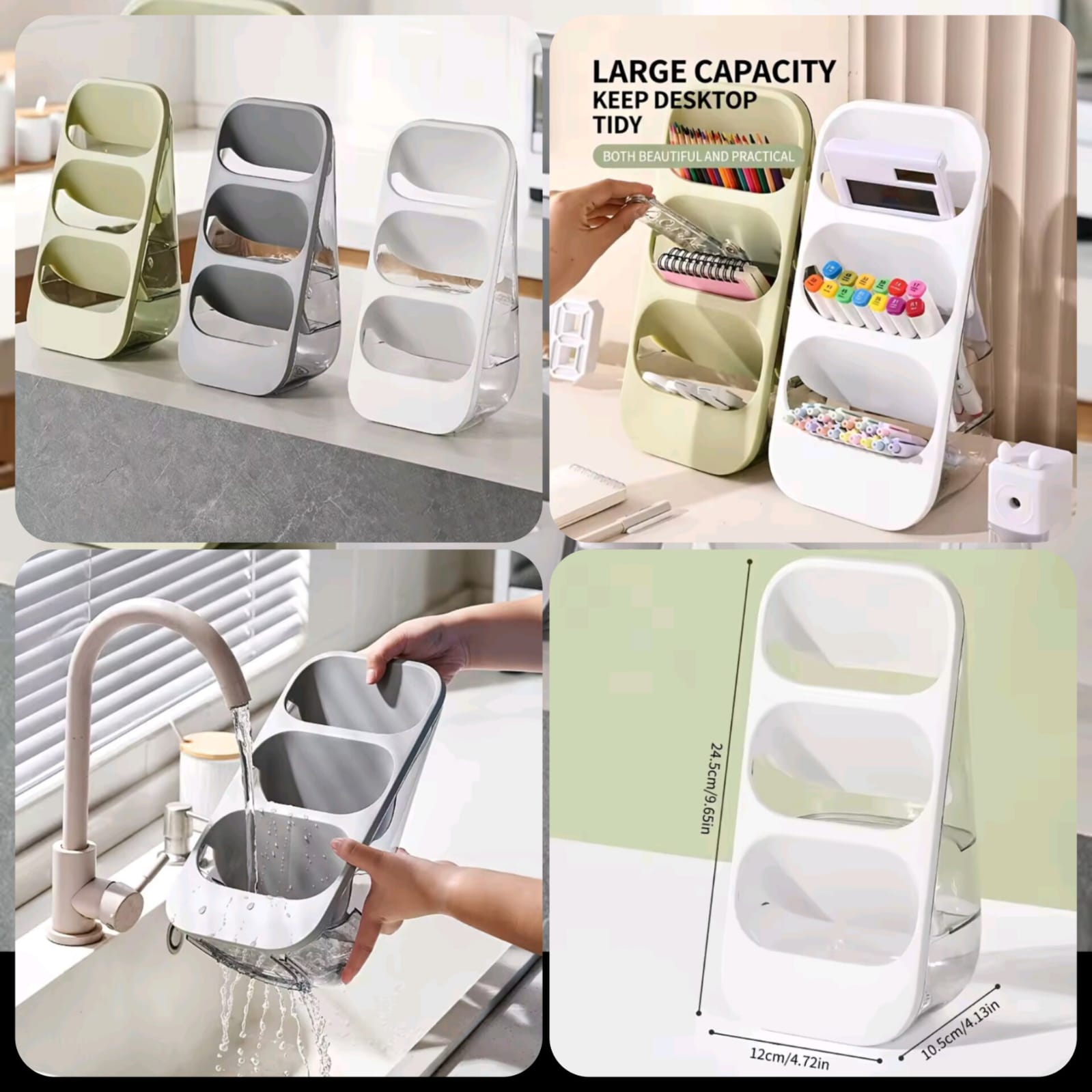 Premium 3-Layer Stainless Steel Cutlery Stand & Kitchen Organizer