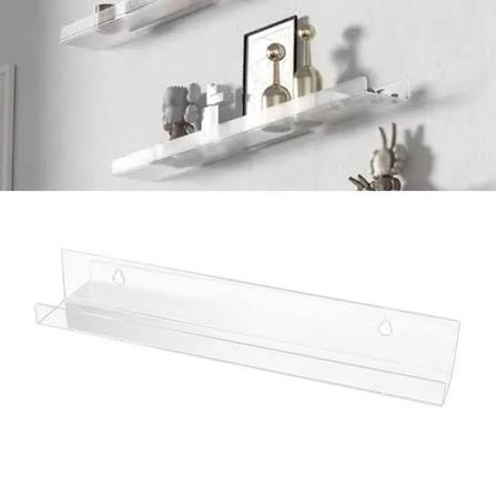 Straight Wall Mounted Acrylic Shelf | Clear Floating Display for Modern Homes - Pakistan