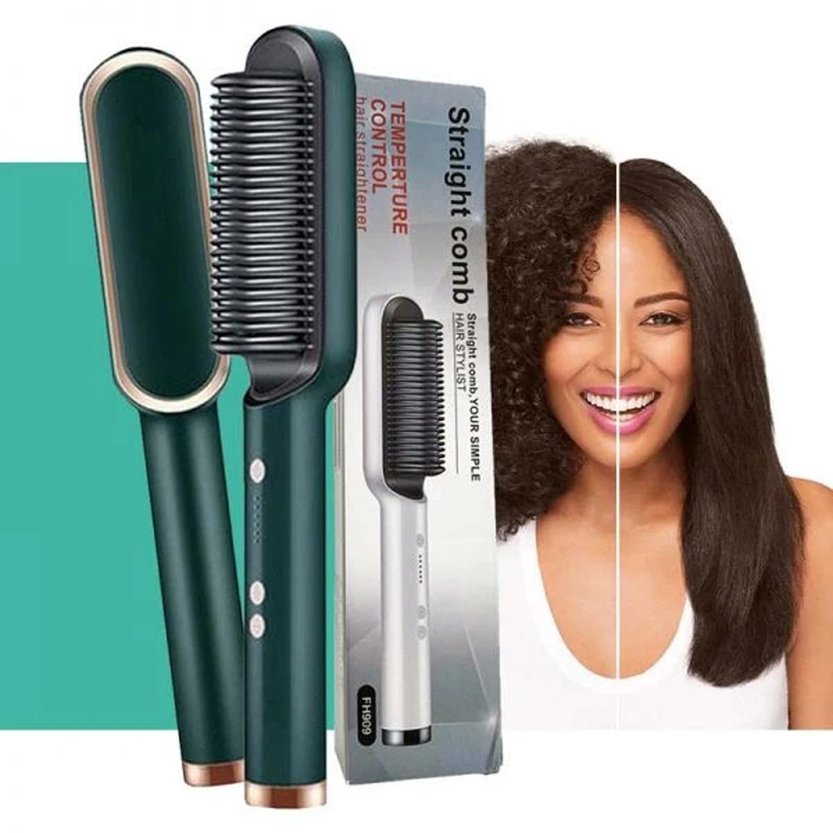Electric Hair Straightener Comb Brush for Silky Smooth Hair - Fast Heating & Anti-Scald